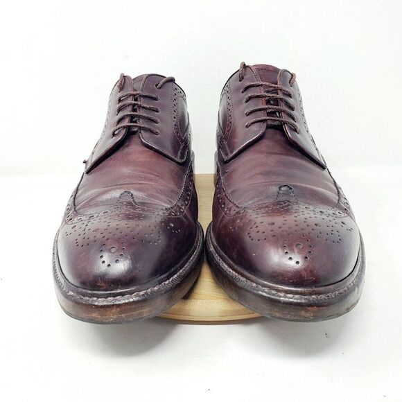 Campanile Shoes Mens 10 Brown Leather Wingtip Derby Full Brogue Medallion Oxford - Picture 3 of 14